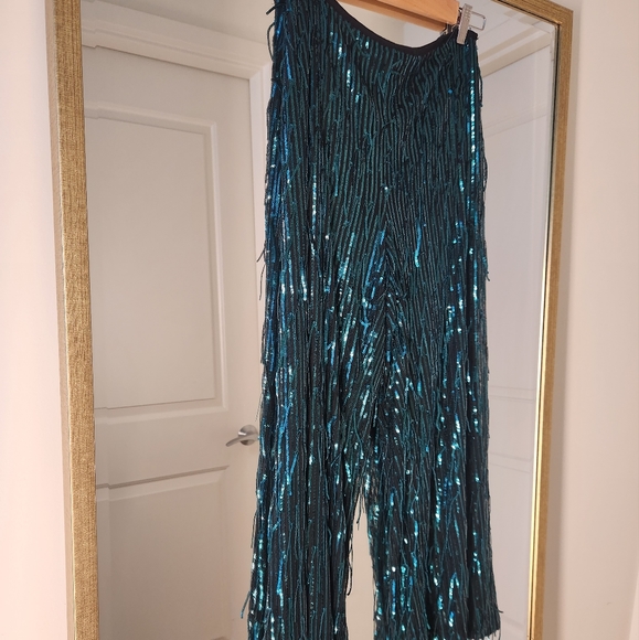 Maeve Fringed Sequined Wide-Leg Pants - Picture 4 of 5